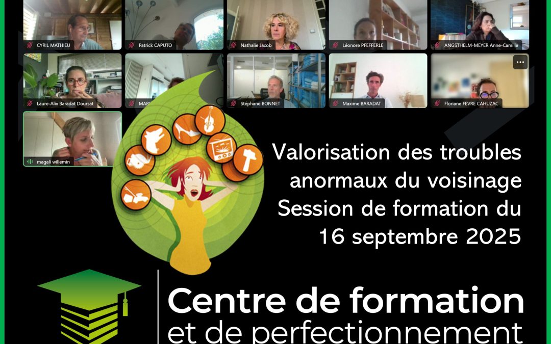 Première session de formation “Troubles anormaux du voisinage”