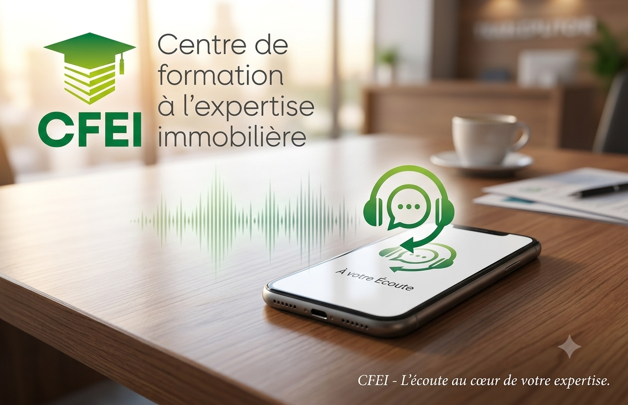 LE CFEI EST A VOTRE ECOUTE POUR TOUTE QUESTION SUR SES MODULES DE FORMATION A L'EXPERTISE IMMOBILIERE LE CFEI EST A VOTRE ECOUTE POUR TOUTE QUESTION SUR SES MODULES DE FORMATION A L'EXPERTISE IMMOBILIERE